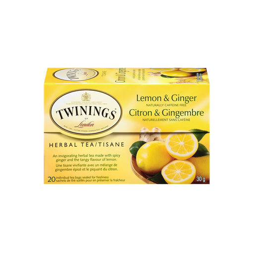 [070177152635] TWININGS LEMON & GINGER TEA 32G/20CT