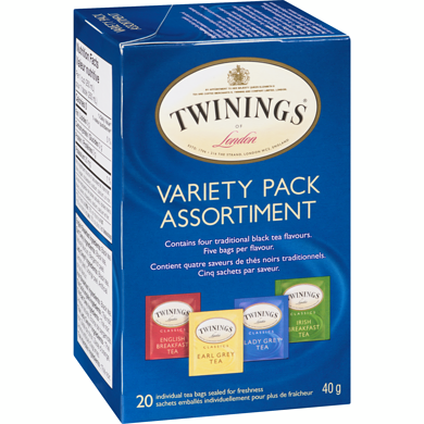 [070177155865] TWININGS ASSTD. VARIETY PACK TEA 40G/20CT