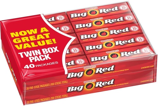 [022000293190] WRIGLEY BIG RED GUM 40PK