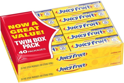 [022000293251] WRIGLEY JUICY FRUIT GUM 40PK