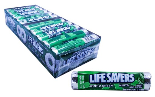 [1184W] LIFESAVERS ROLL WINT O GREEN 15/20CT