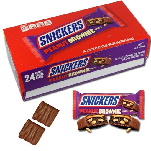 [040000563730] SNICKERS PEANUT BROWNIE 24CT 