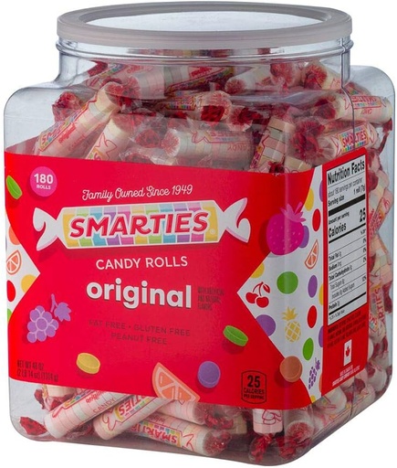 [011206000039] SMARTIES ORIG CANDY ROLLS 180CT