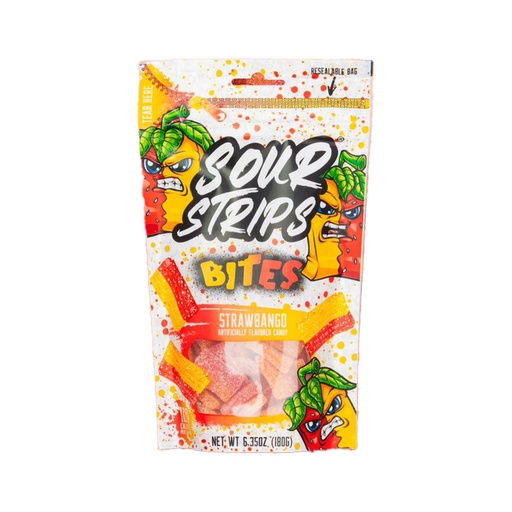 [77165] SOUR STRIPS BAG STRAWBANGO 180G 