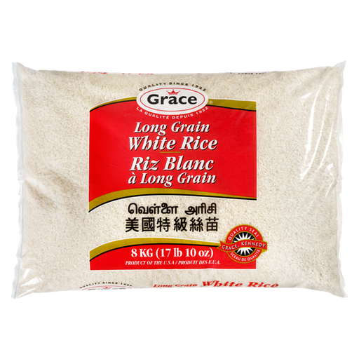 [055270952924] GRACE LONG GRAIN WHITE RICE 8KG