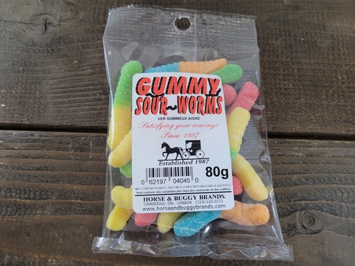 [062197240454] H&B SOUR NEON WORMS 90G /12TRAY