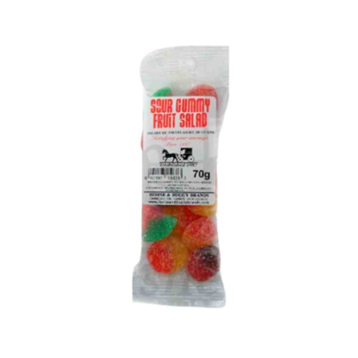 [062197040436] H&B SOUR GUMMY FRUIT SALAD 80G /12TRAY 