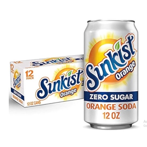 [078000122169] SUNKIST ORANGE ZERO CANS 355ML/ 12CT (US) 