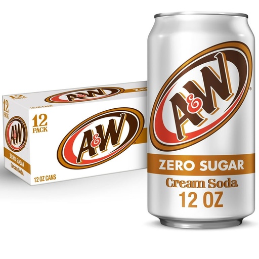[078000055122] A & W CREAM SODA ZERO CANS 355ML/ 12CT (US)  
