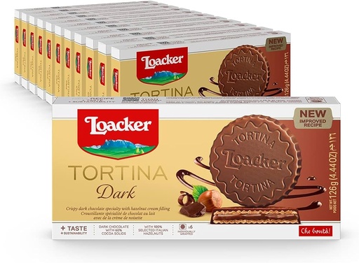 [076580154815] LOACKER TORTINA DARK CHOCOLATE 126G 