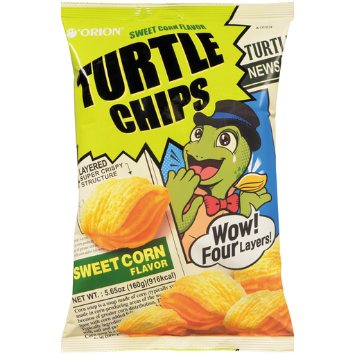 [OC324A] ORION TURTLE CHIPS SWEET CORN 160G   