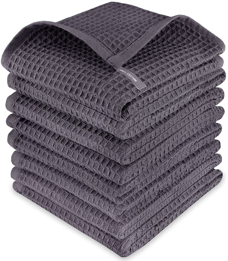 [688931600454] WAFFLE KITCHEN TOWEL - CHARCOAL GREY