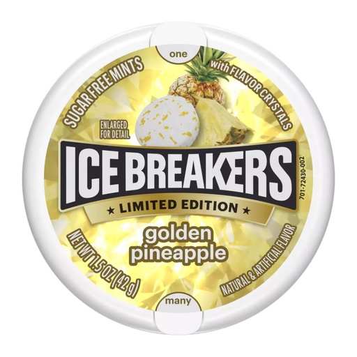 [034000724307] ICE BREAKERS GOLDEN PINEAPPLE 42G/ 8CT 