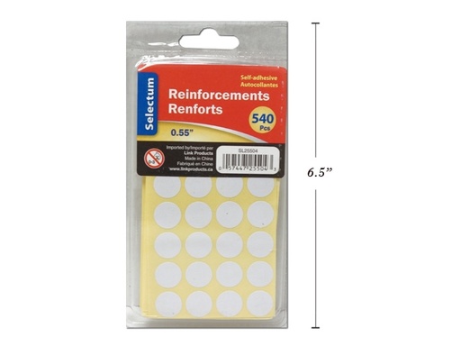 [057447255043] WHITE REINFORCEMENTS 540 PCS