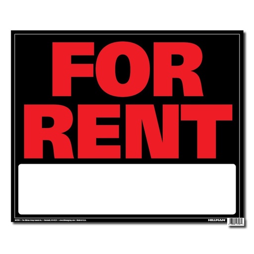 [045899350140] FOR RENT SIGN 8X12