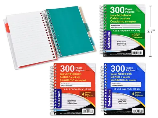 [SL46689] CHUBBY 4 SUBJECT BOOK /300 PAGES