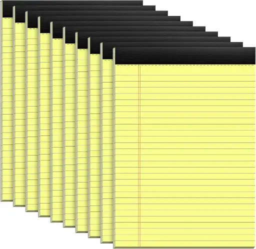 [057447469181] YELLOW PAPER WRITING PAD 8.5X11" 
