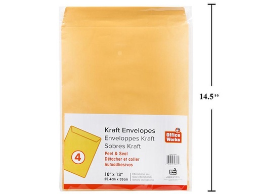 [057447469235] PEEL & SEAL KRAFT ENVELOPES 10"X13"