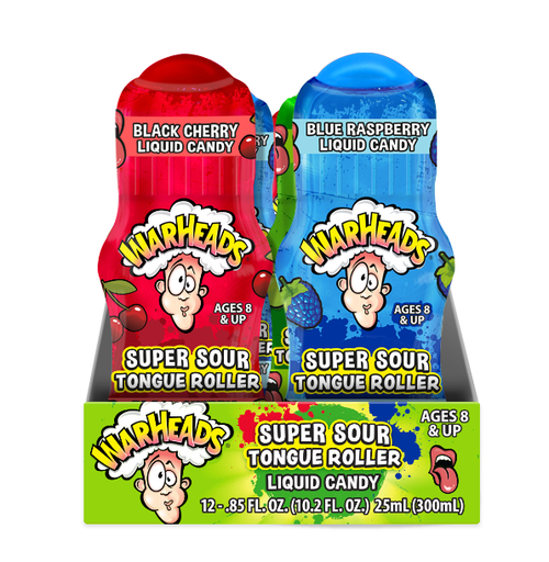 [032134240212] WARHEADS SUPER SOUR TONGUE ROLLER 12CT /300ML