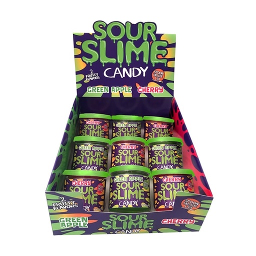 SOUR SLIME CANDY CHERRY/ GREEN APPLE 9/CT