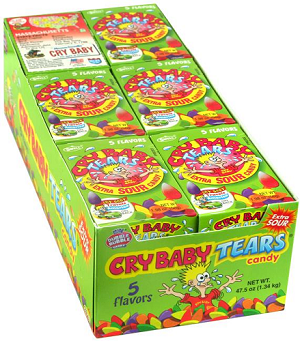 CRY BABY EXTRA SOUR CANDY 5 FLAVORS 56G/ 24CT