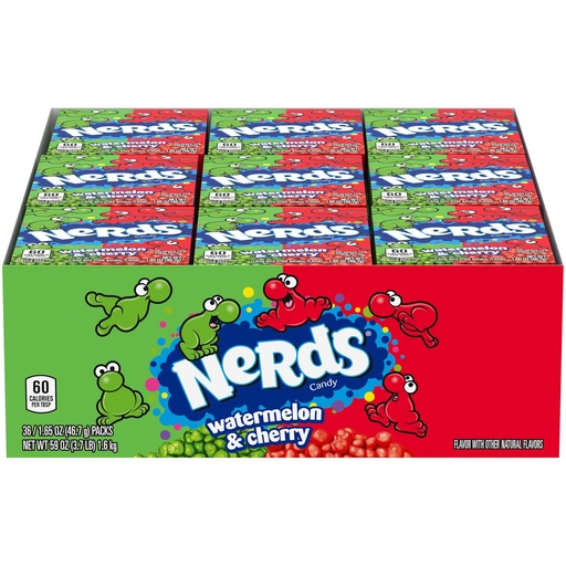 [079200392307] NERDS WATERMELON & CHERRY 46G/ 36CT