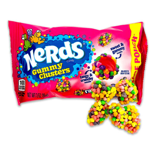 [595905] NERDS GUMMY CLUSTER RAINBOW 85G/12CT SHARE .S