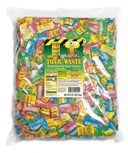 TOXIC WASTE SOUR CANDY ASSORTED BULK / 1000CT
