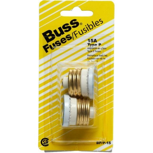 [W-15A] BUSSMANN 15A FUSE 2PK