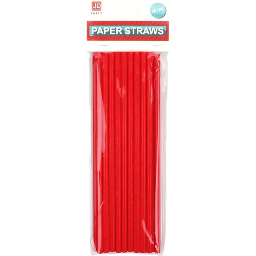 PAPER STRAWS ASSTD COLOUR 20PK