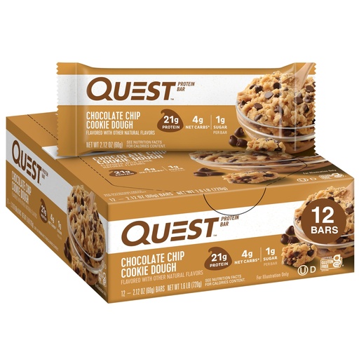 [888849012855] QUEST CHOCOLATE CHIP COOKIE 60G/12CT 