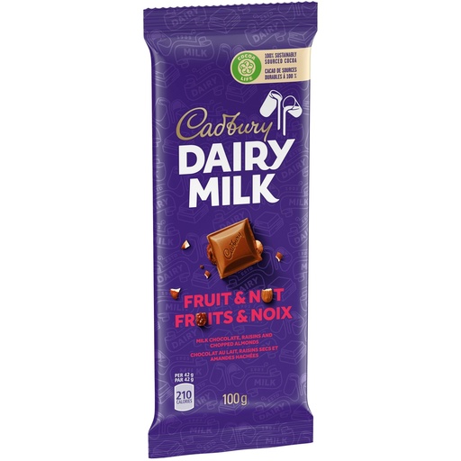 CADBURY DAIRY MILK FRUIT & NUT 100G