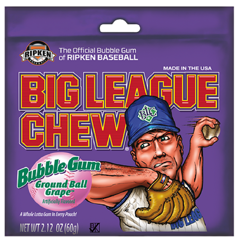 BIG LEAGUE CHEW BLUE RASPBERRY 60G/ 12CT 