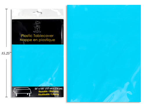 [836739500074] TABLE COVER PLASTIC BLUE 