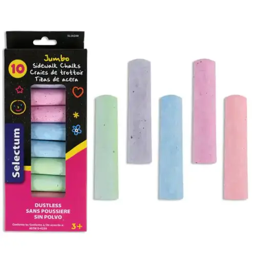 [SL54249] JUMBO SIDEWALK CHALKS 10PK