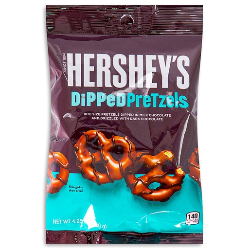 HERSHEY'S DIPPED PRETZELS MILK CHOCOLATE / 120G