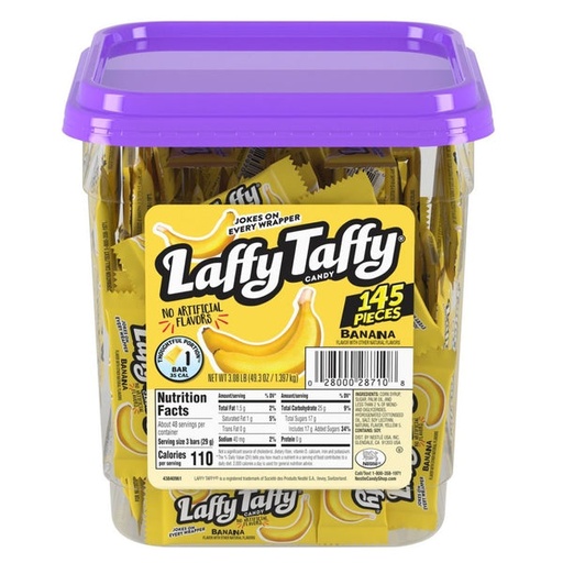 [079200563127] LAFFY TAFFY JAR BANANA 145CT