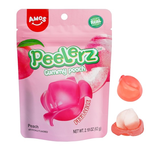 [810051813067] AMOS PEELERZ GUMMY PEACH 170G 