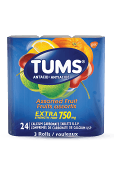 TUMS EX ST ASST FRUITS 3ROLLS 750MG 