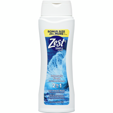 [9666] ZEST SIMPLY INTESELY FRESH 2 IN 1 BODY WASH 449ML  