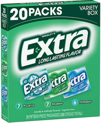 [6867] EXTRA GUM ASSORTED 20PK 