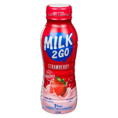 [068700106385] MILK 2 GO STRAWBERRY MILKSHAKE 310ML