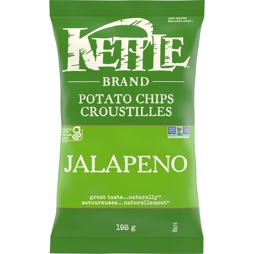 KETTLE JALAPENO CHIPS 198G 