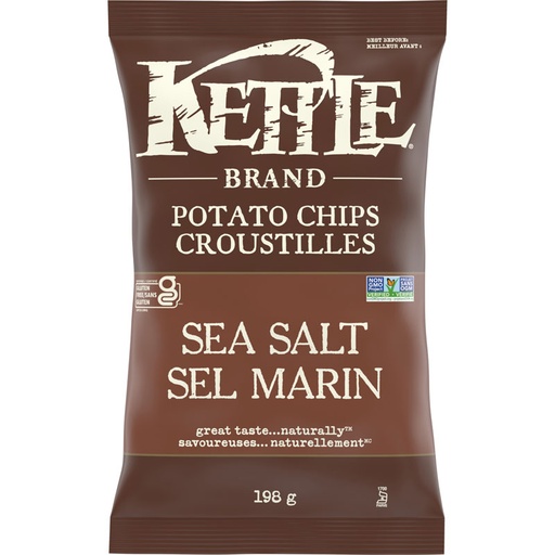 KETTLE SEA SALT CHIPS 198G 
