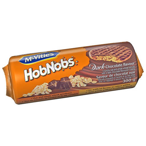 [059290311723] MCVITIE'S HOBNOB'S DARK CHOC BISCUITS 300G 