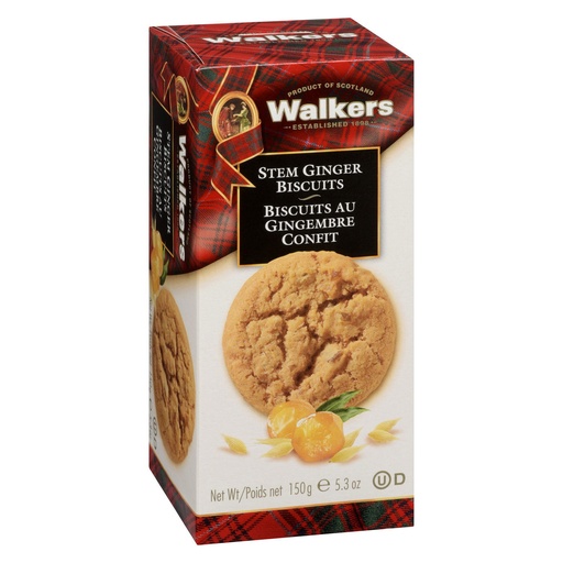 [039047005426] WALKER'S STEM GINGER BISCUIT 150G