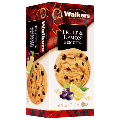 [76712] WALKER'S FRUIT & LEMON BISCUITS 150G