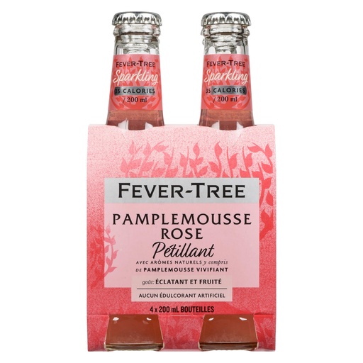 [812136030925] FEVER TREE PINK GRAPEFRUIT TONIC 200ML/4CT