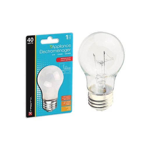 [1-63041] 40 WATT CLEAR APPLIANCE BULB 