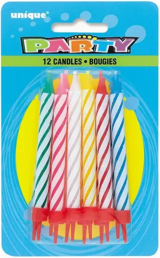 [767556867173] BIRTHDAY CANDLES W/ HOLDER 24/PK 